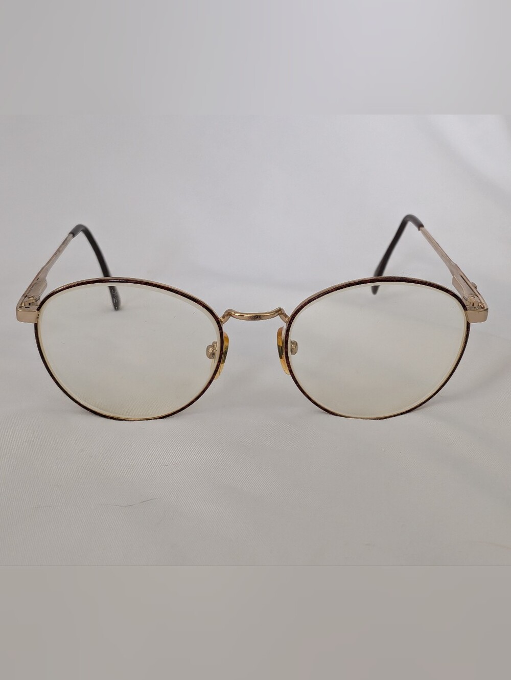 Vintage 90's GUESS Eyewear Gold Tone Rim Round Eyeglasses GU300 BRM 140 52 [] 20
